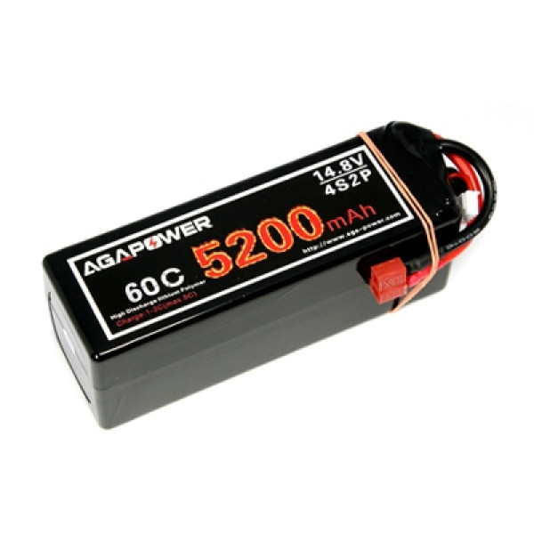 Акумулятор AGA POWER Li-Po 5200mAh 14.8V 4S1P 60C Hardcase 48x47x138мм T-Plug